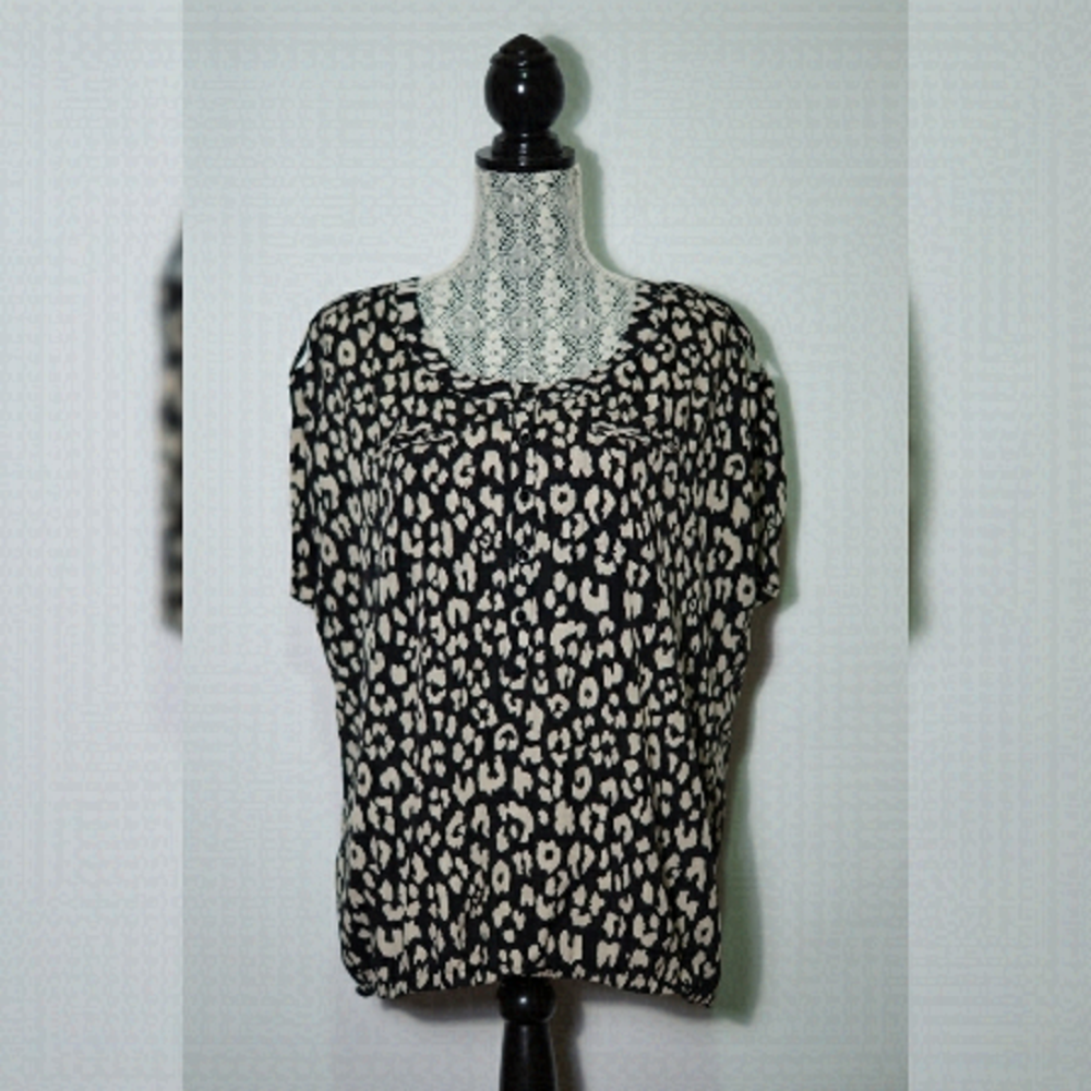 Large alfred sung leopard print blouse -